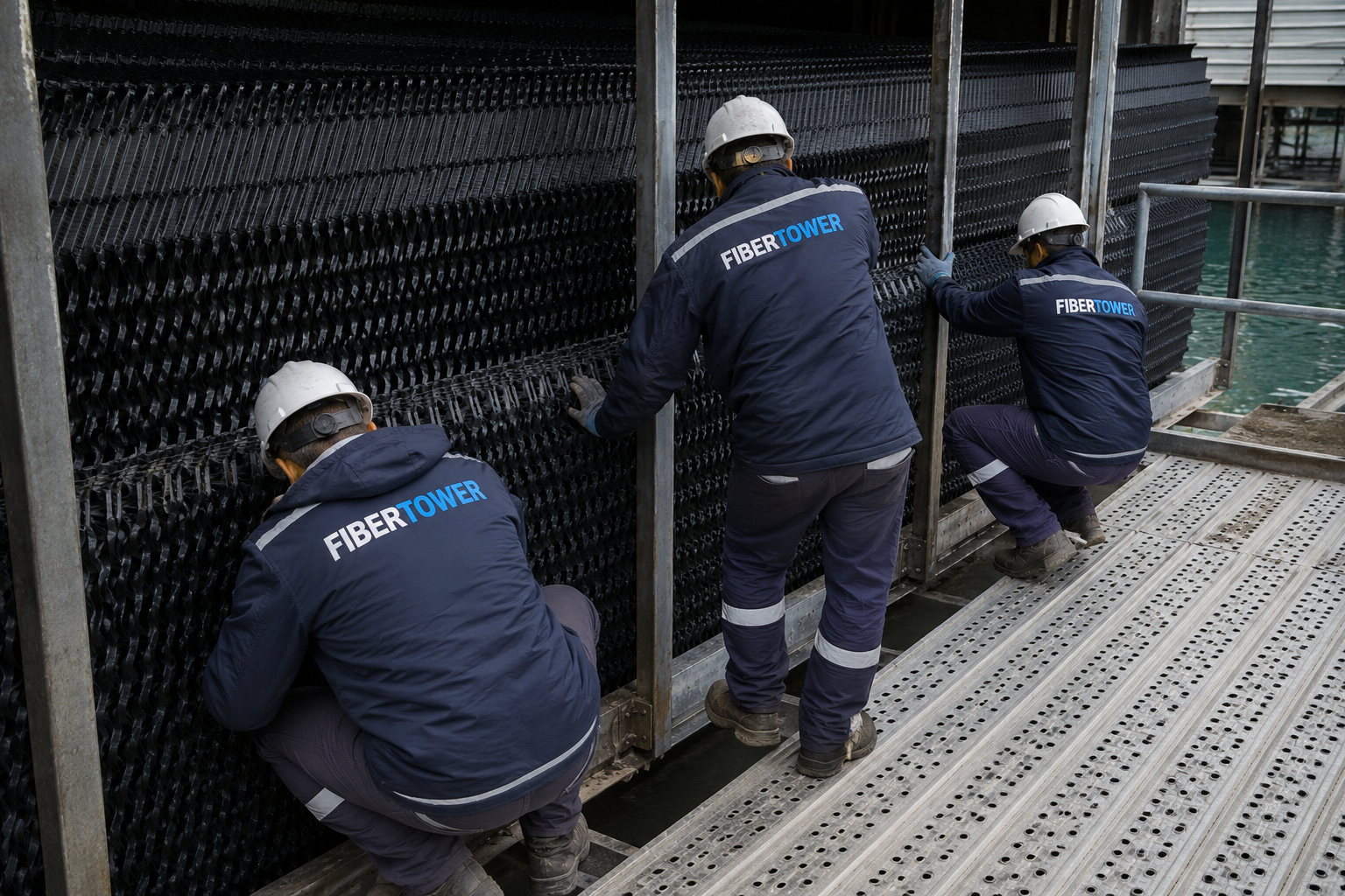 Recambio de rellenos evaporativos laminar y splash para torres de enfriamiento Chile